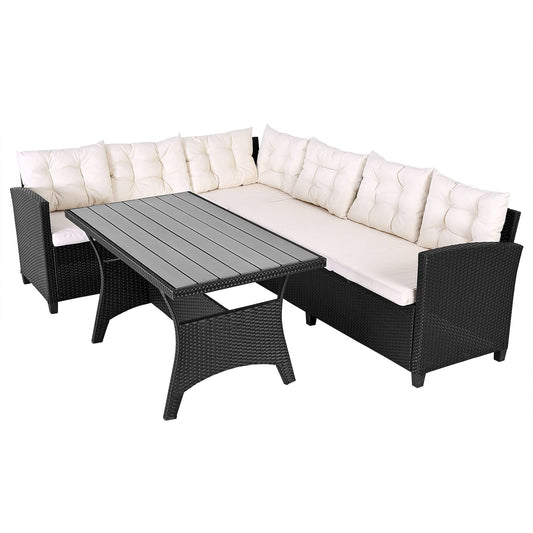 Casaria Garten Ecklounge Set mit Tisch & Auflagen