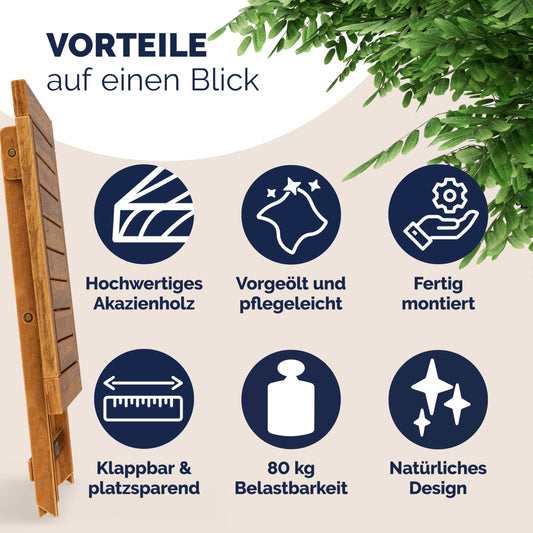 Casaria Klapptisch Holz Beistelltisch Outdoor